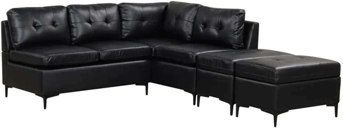 L-Shaped Corner Sofa Sectional Sofa Couch With Movable Storage Ottomans For Living Room