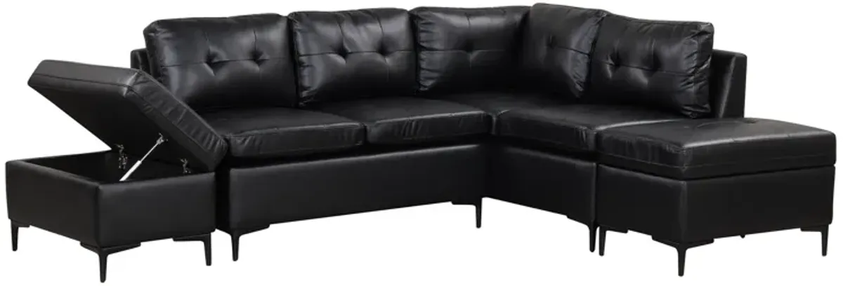 L-Shaped Corner Sofa Sectional Sofa Couch With Movable Storage Ottomans For Living Room