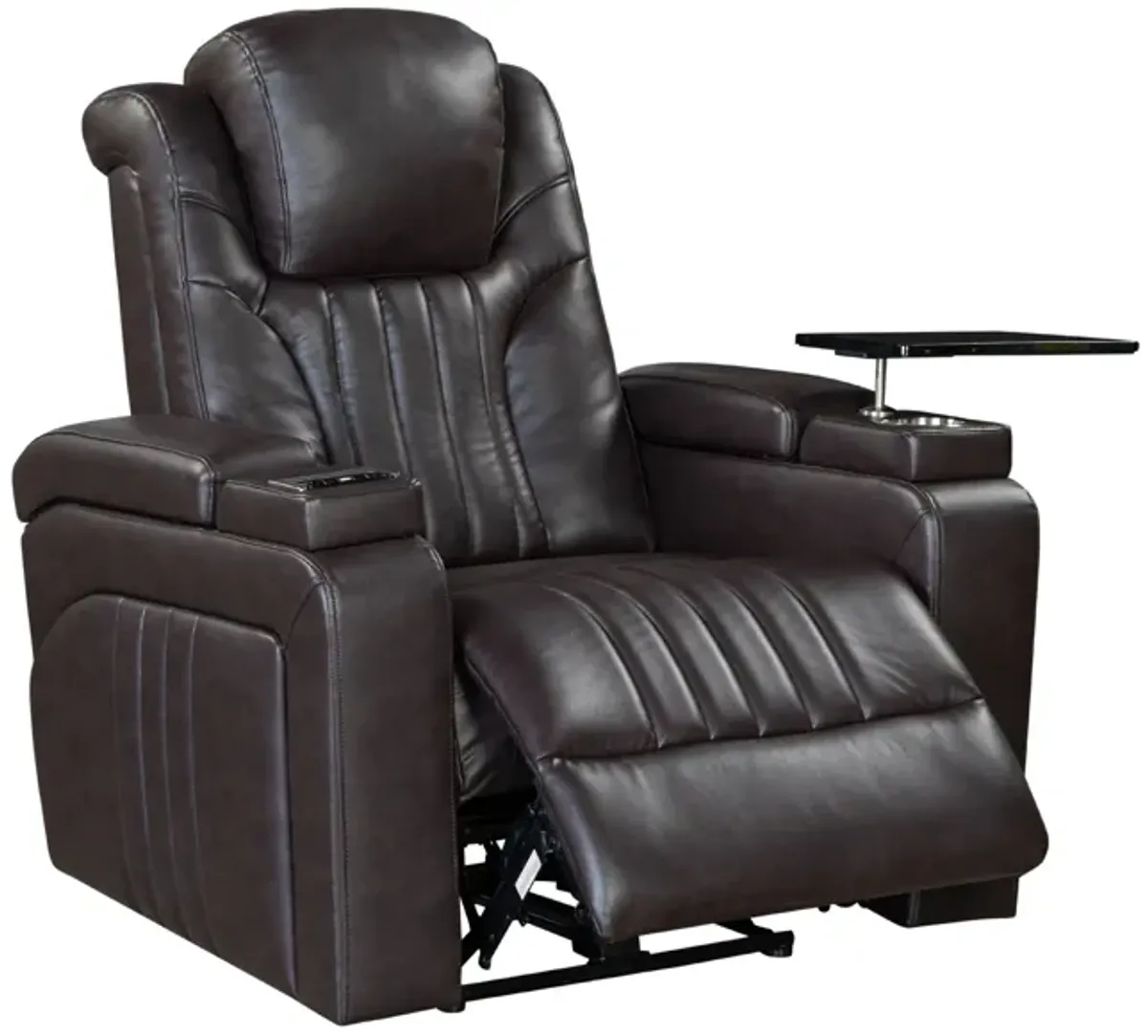 Power Recliner Home Theater Recliner With Power Adjustable Headrest, Wireless Charging Device, USB Port, Storage Arms, Cup Holder And Swivel Tray Table For Living Room