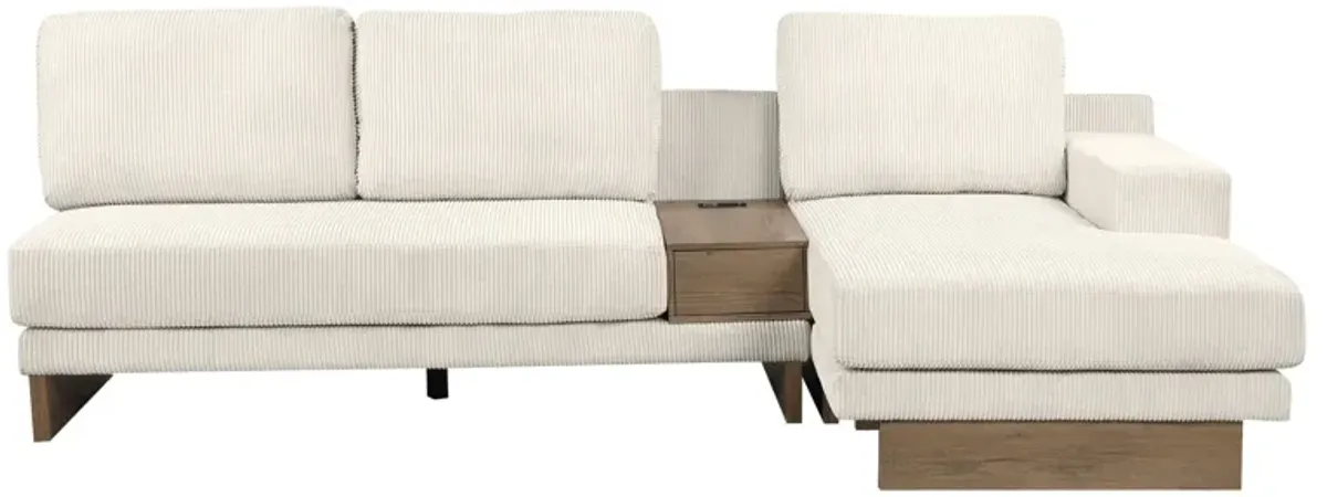 L-Shaped Sofa Sectional Sofa With Two USB Ports And Two Power Sockets, A Storage Drawer And A Reversible Chaise Lounge For Living Room