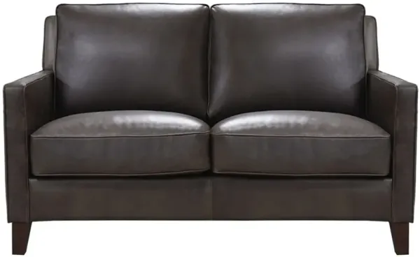 Ashby - Waxy Pull Up Leather Loveseat - Dark Granite