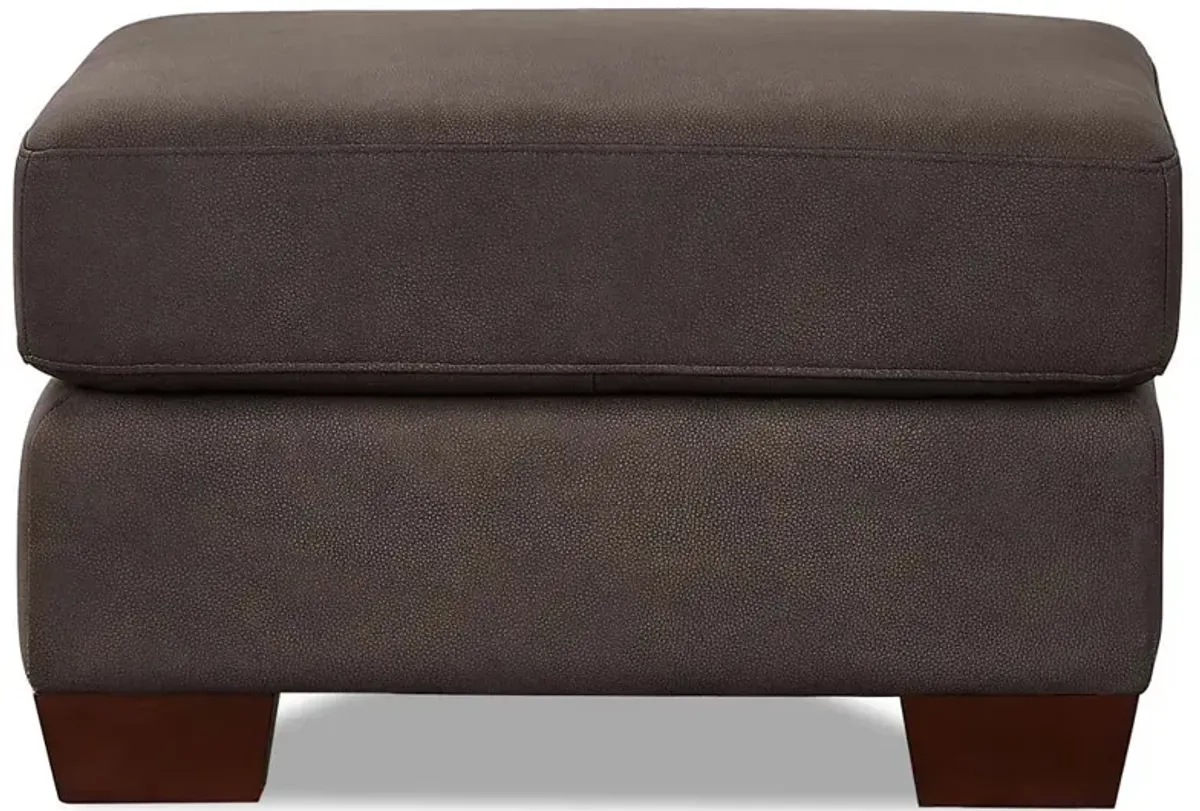 Marciano - Performance Sueded Leather Ottoman - Chocolate