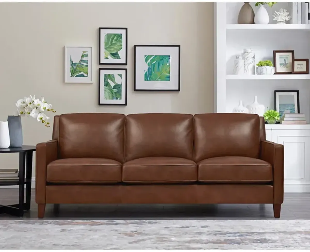 Ashby - Leather Sofa - Pecan