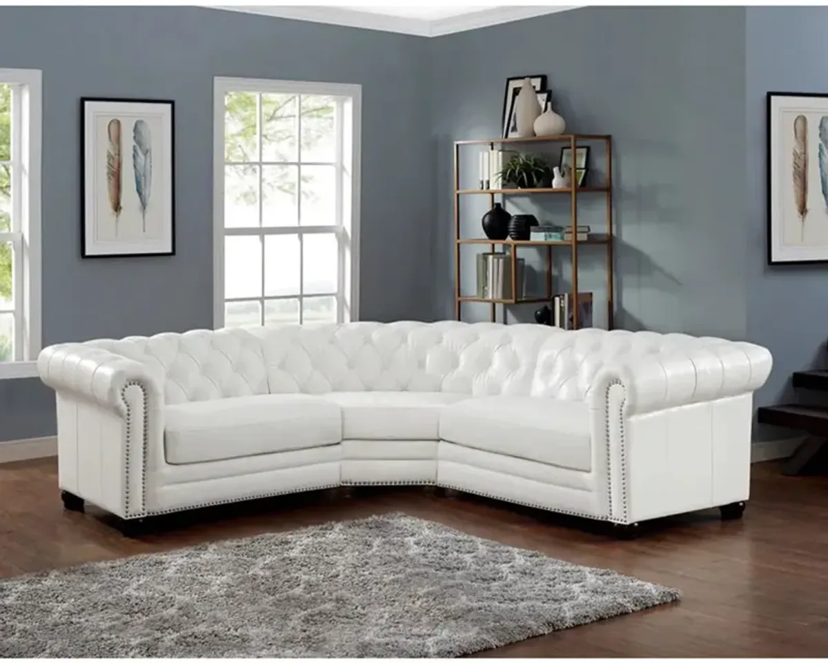 Aliso - Leather Symmetrical Sectional - Creamy White