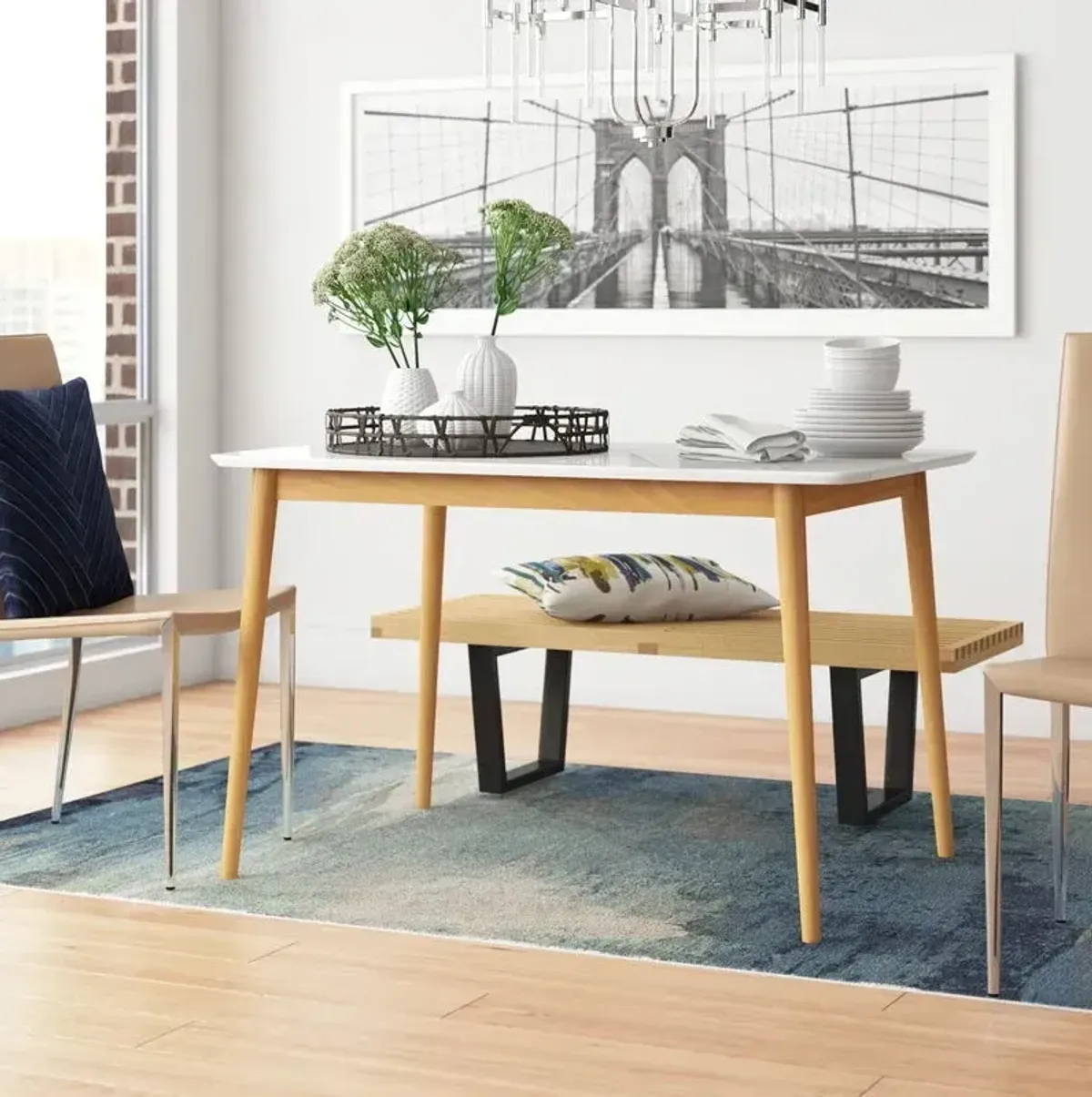 MC Modern Wood Dining Table - White