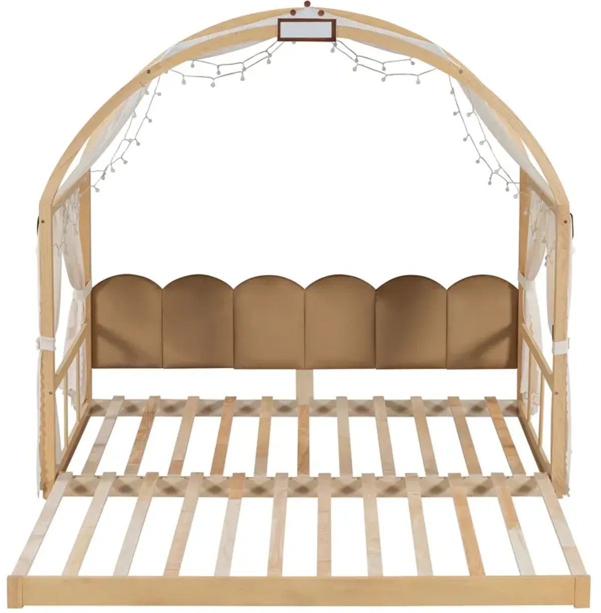 Extended Bed With Arched Roof And Trundle