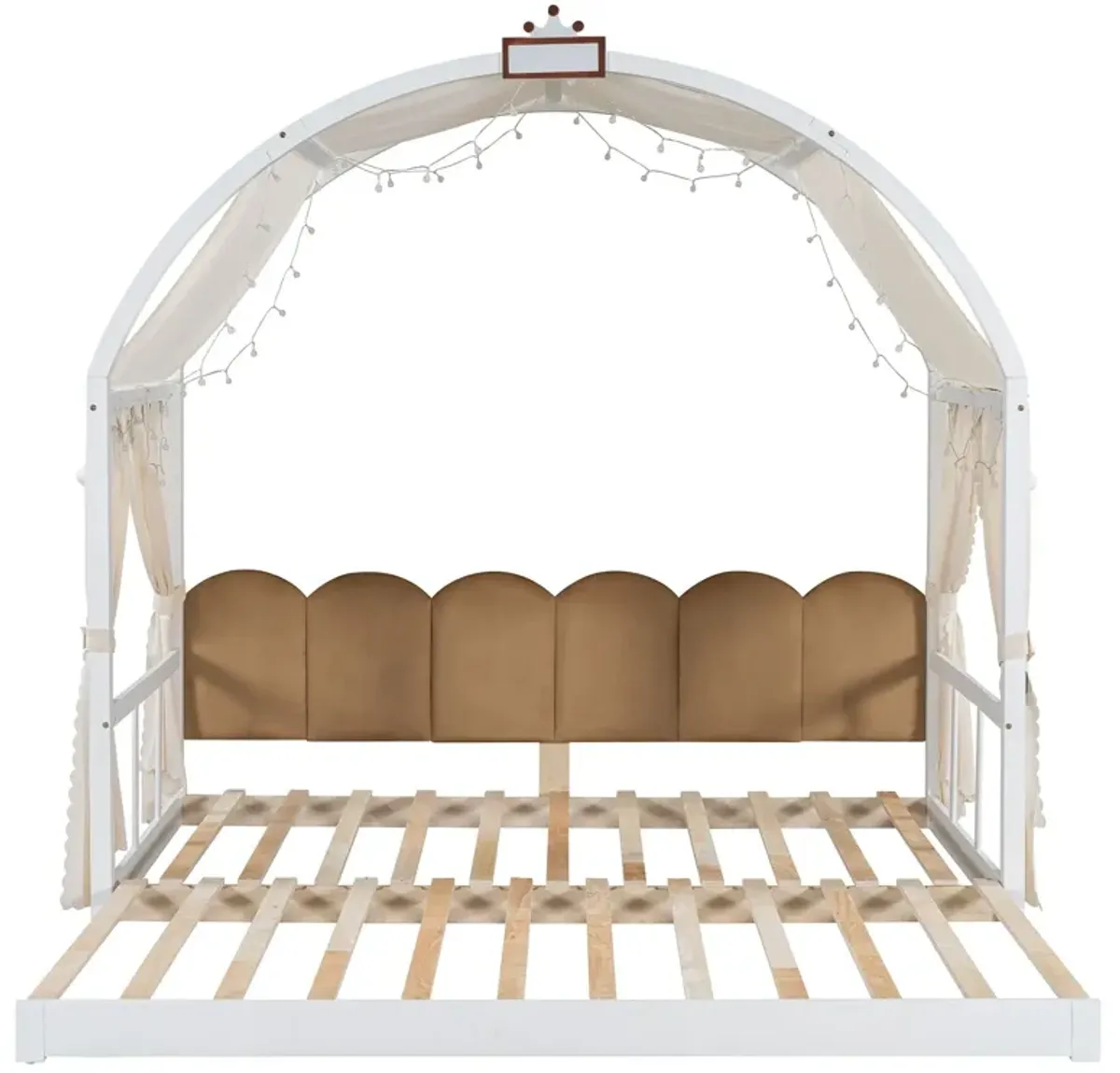 Extended Bed With Arched Roof And Trundle