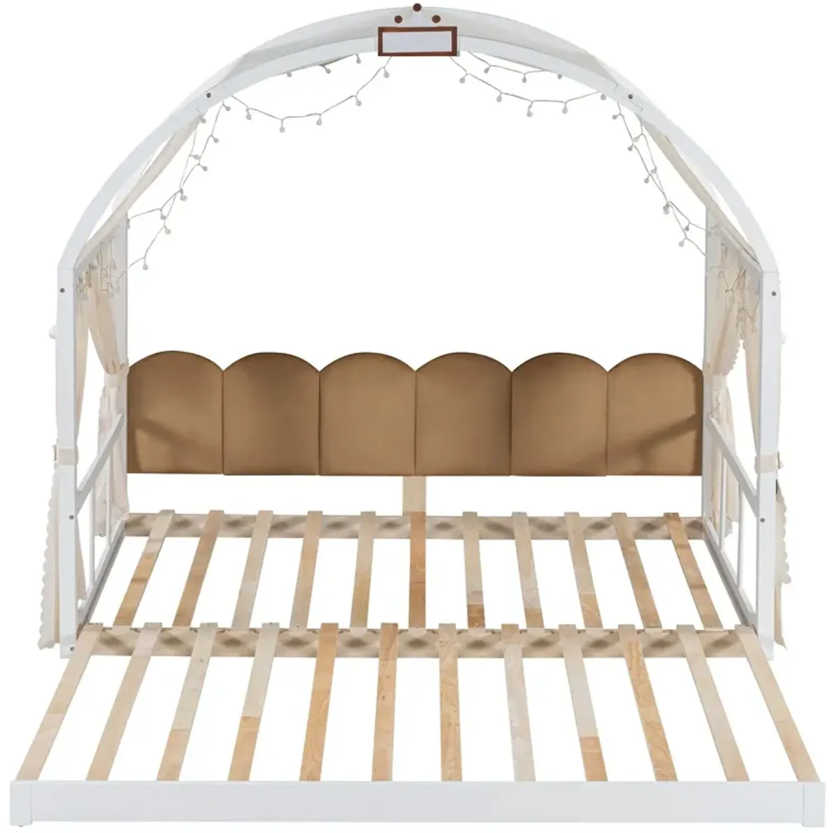 Extended Bed With Arched Roof And Trundle