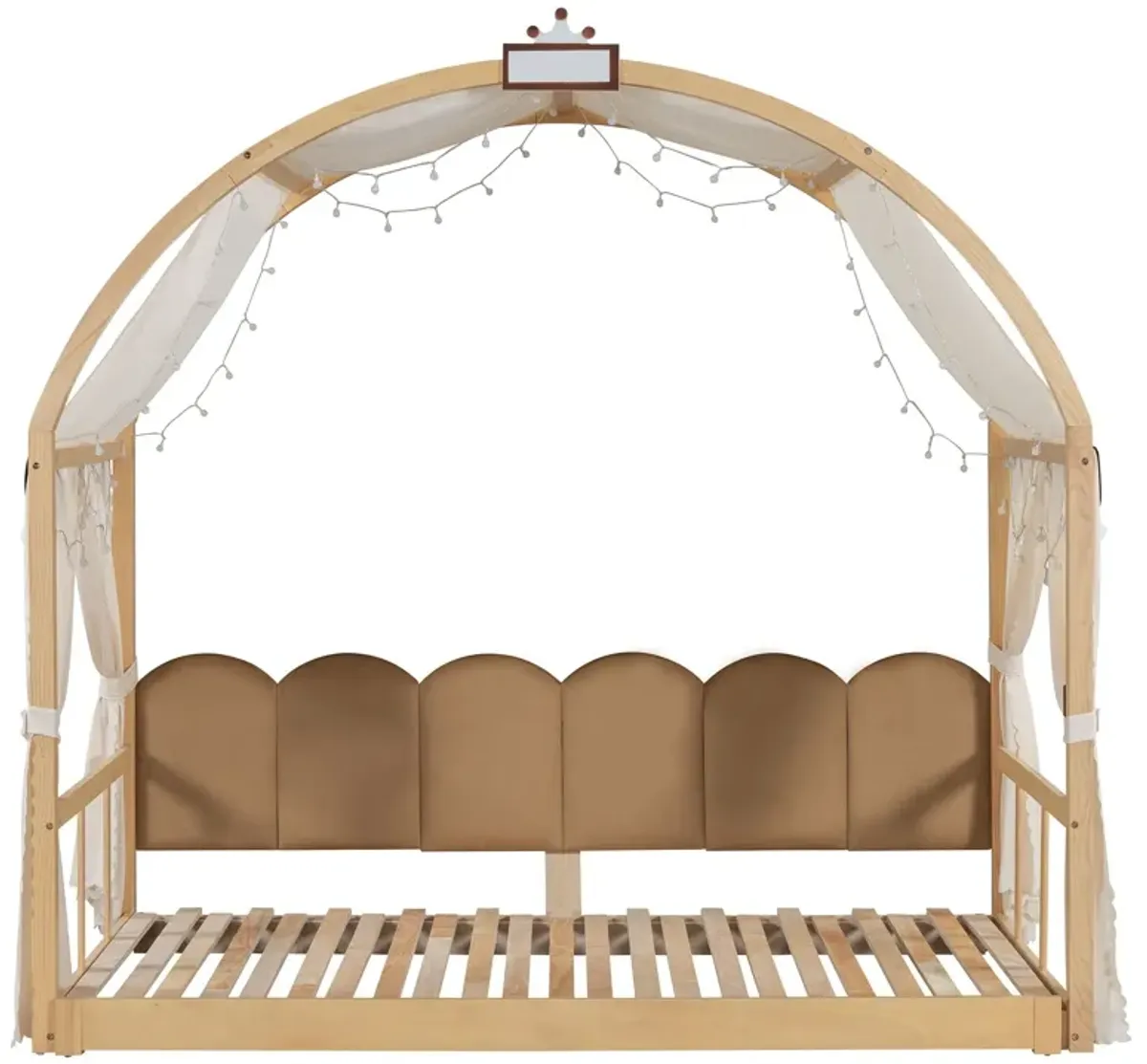 Extended Bed With Arched Roof And Trundle