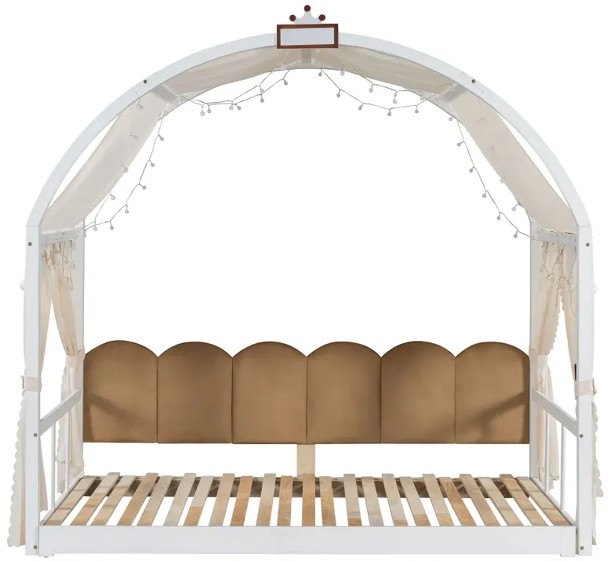 Extended Bed With Arched Roof And Trundle