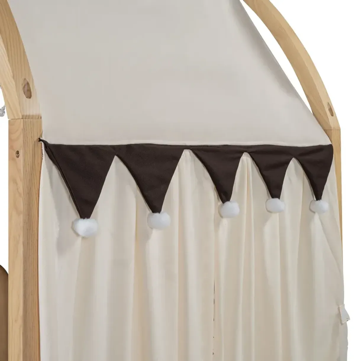 Extended Bed With Arched Roof And Trundle