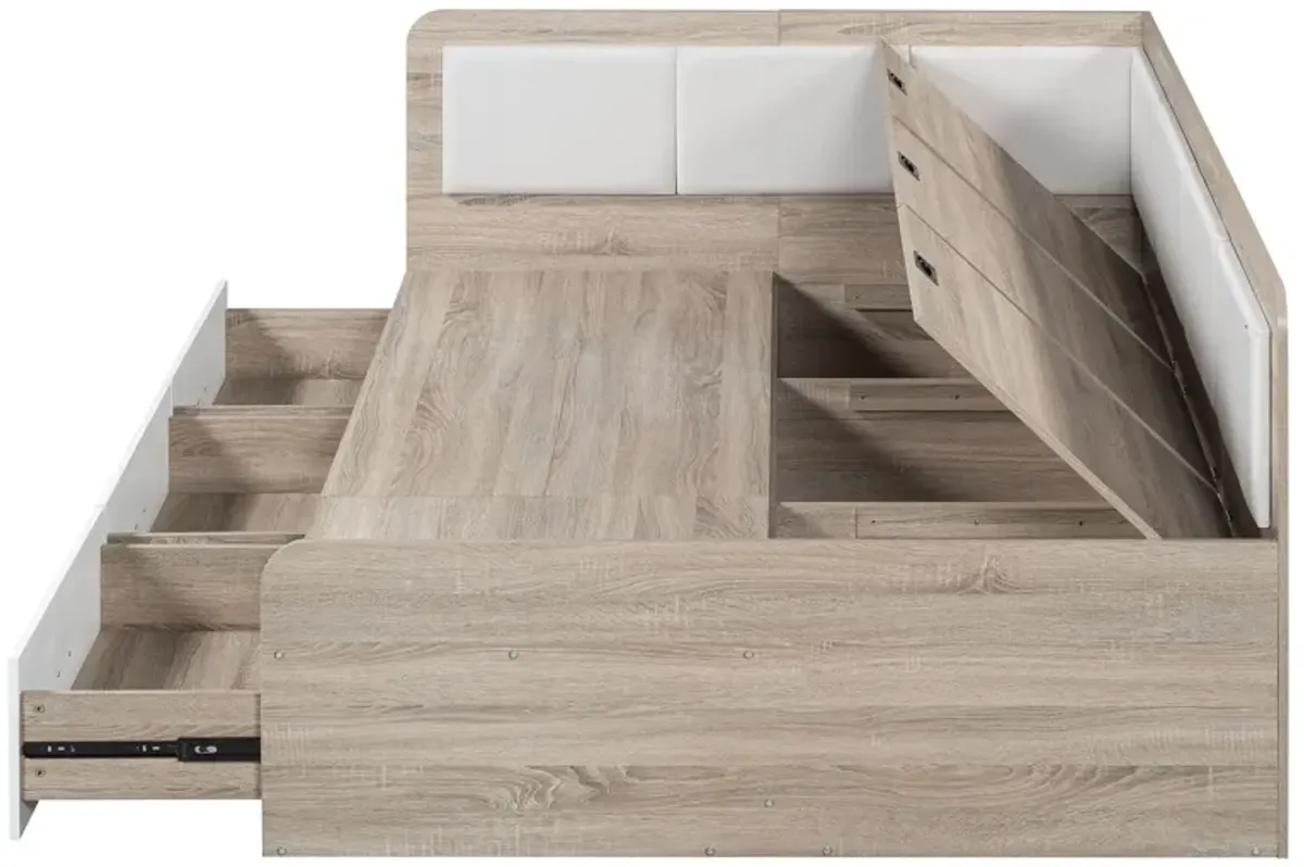 Daybed With Three Drawers And Three Storage Compartments