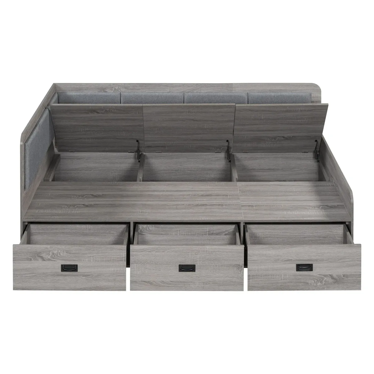 Daybed With Three Drawers And Three Storage Compartments