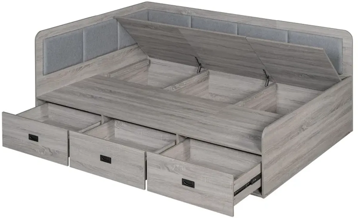 Daybed With Three Drawers And Three Storage Compartments