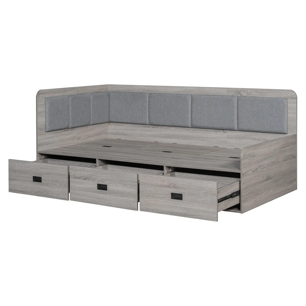 Daybed With Three Drawers And Three Storage Compartments