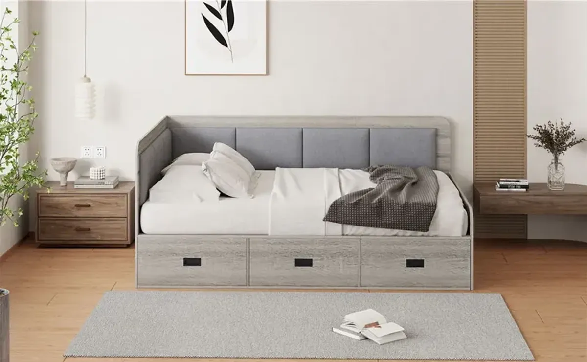 Daybed With Three Drawers And Three Storage Compartments