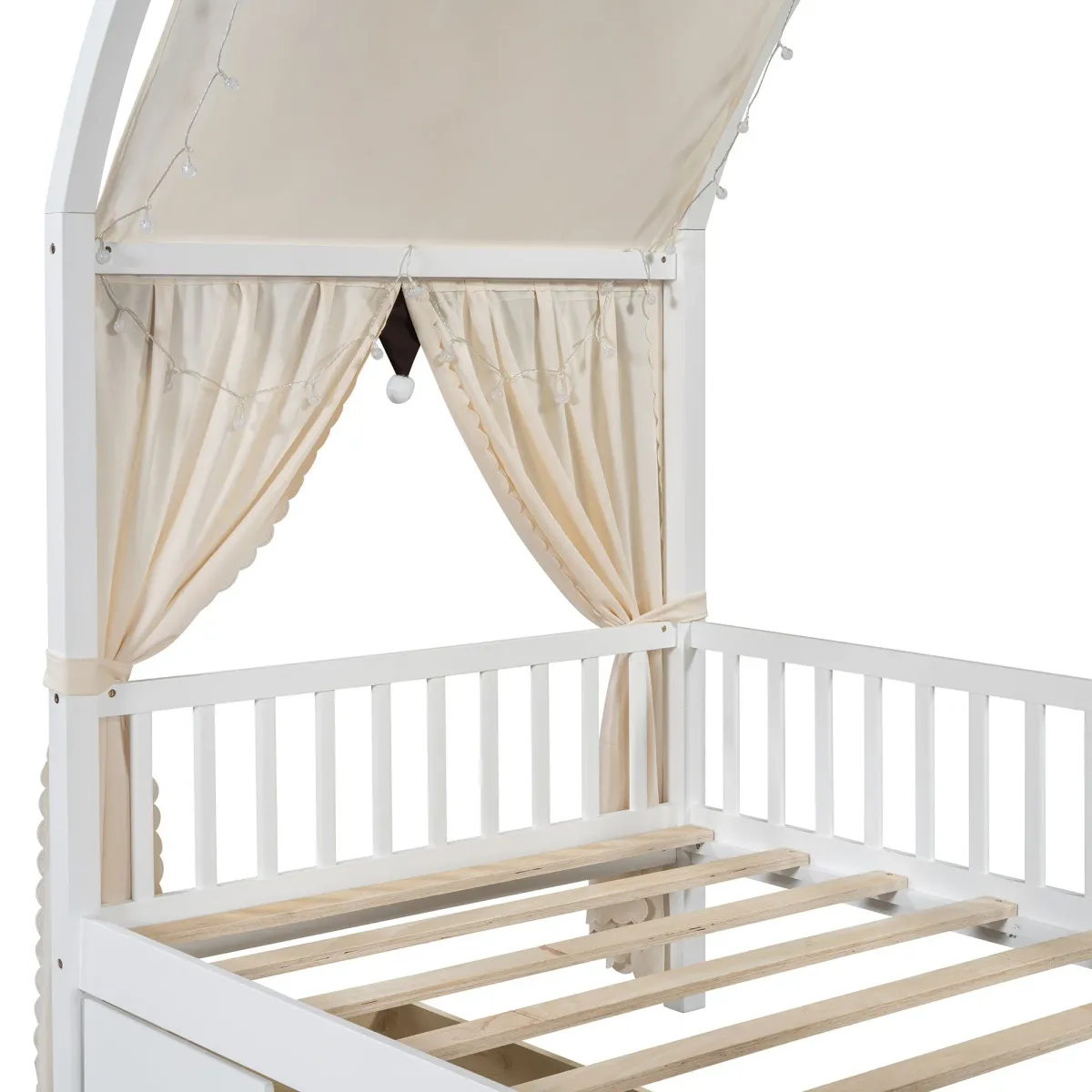 Bed With Arched Roof And 2 Drawers