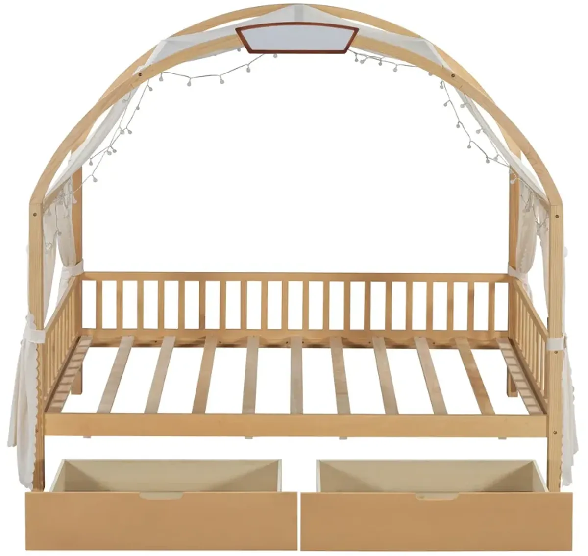 Bed With Arched Roof And 2 Drawers