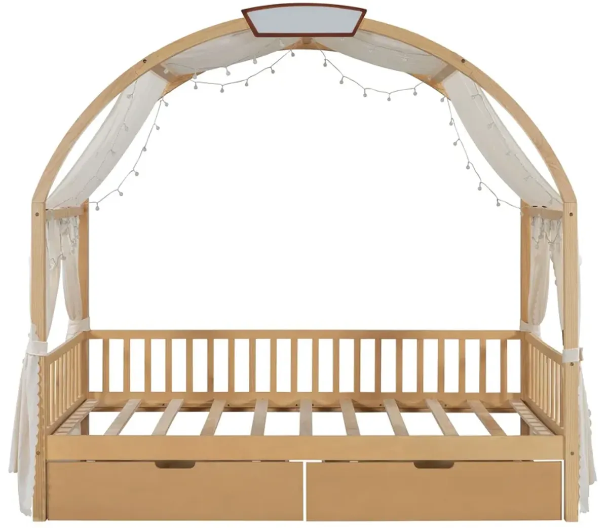 Bed With Arched Roof And 2 Drawers