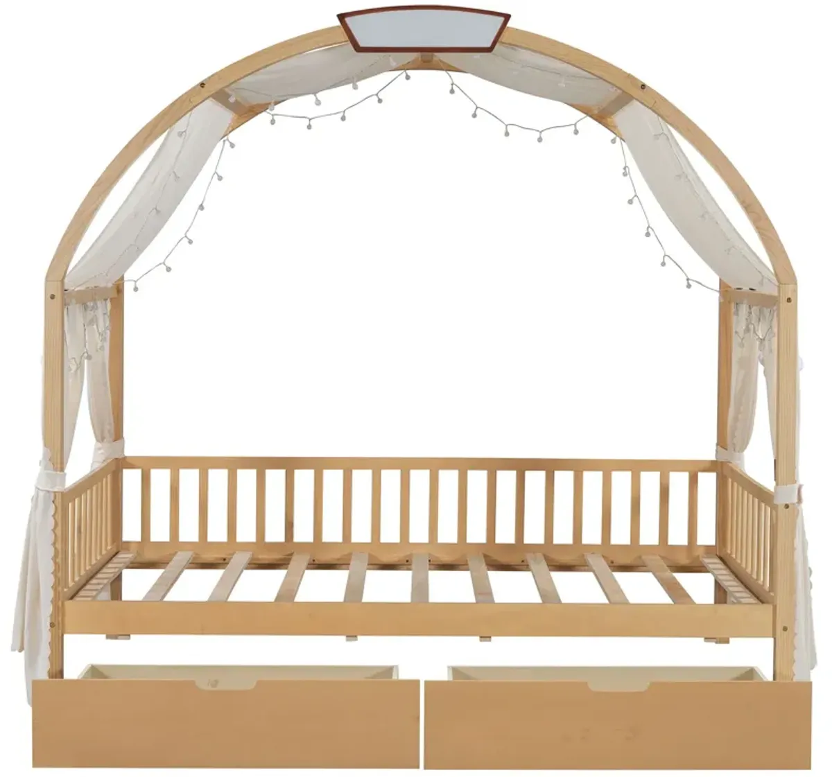 Bed With Arched Roof And 2 Drawers