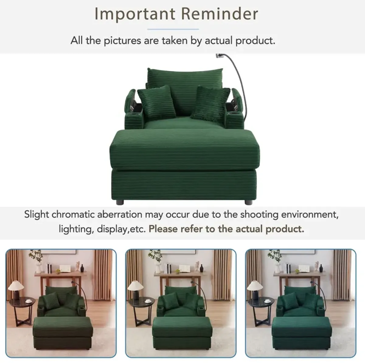 Modern Style Loveseat Sofa Sectional Sofa Couch With Storage Space, A Movable Ottoman, Two USB Ports, Two Cup Holders, A Phone Holder For Living Room