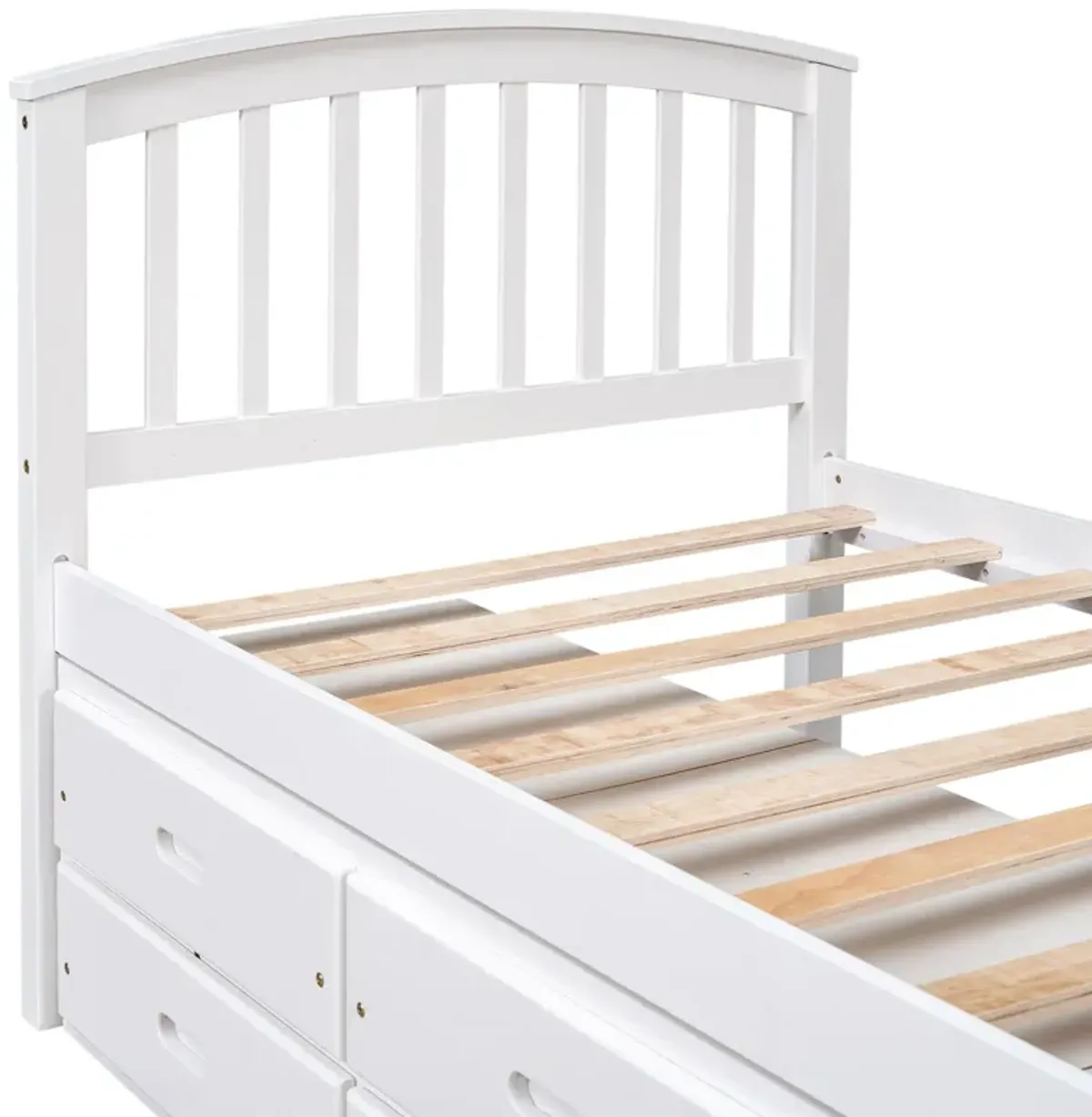 Platform Storage Bed Solid Wood Bed With 6 Drawers