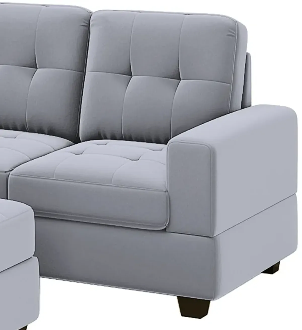 Sectional Sofa With Reversible Chaise Lounge, L-Shaped Couch With Storage Ottoman And Cup Holders