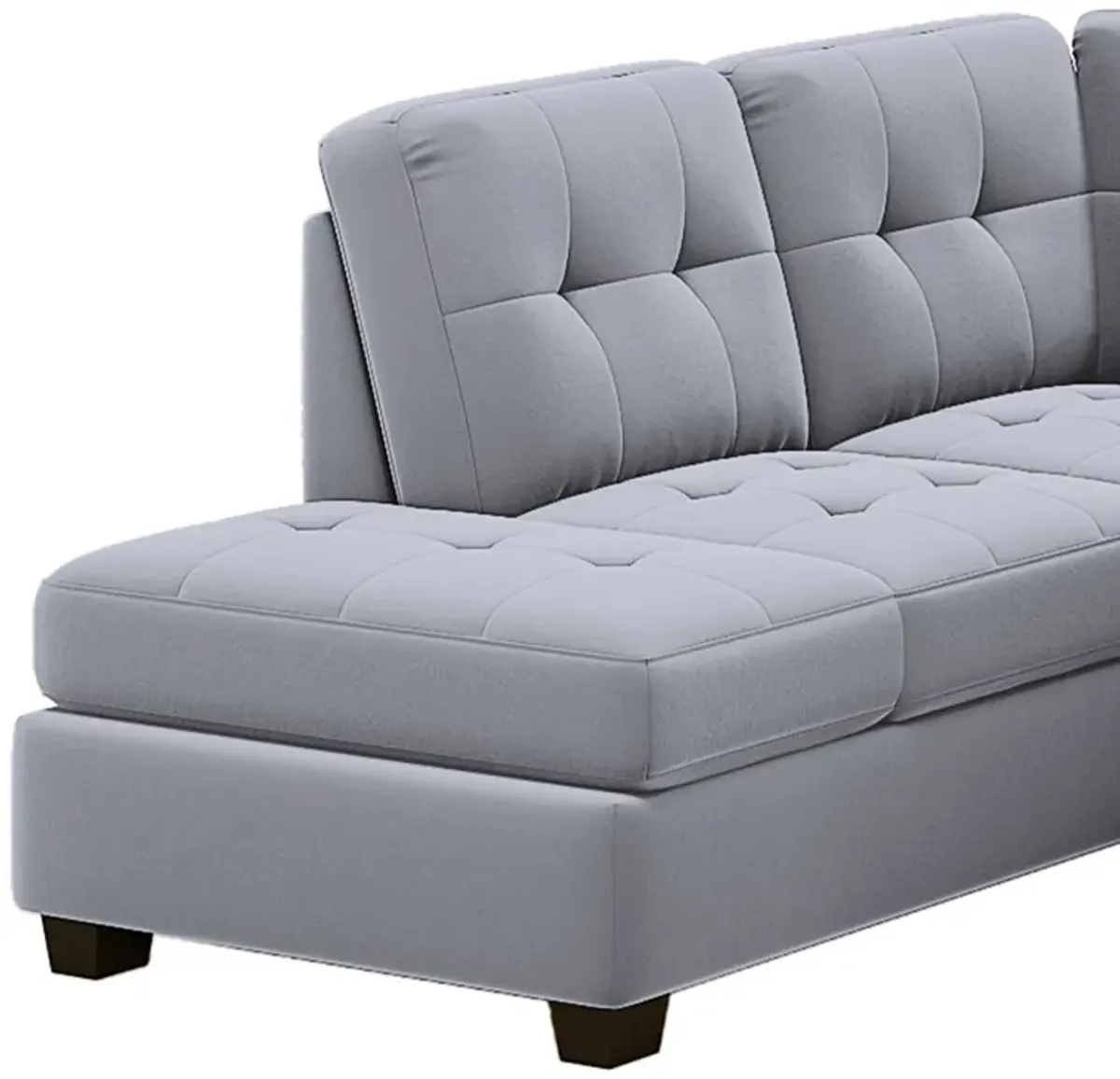 Sectional Sofa With Reversible Chaise Lounge, L-Shaped Couch With Storage Ottoman And Cup Holders