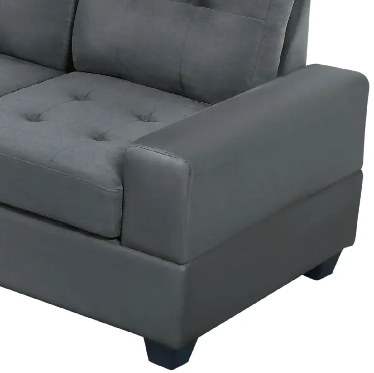 Sectional Sofa With Reversible Chaise Lounge, L-Shaped Couch With Storage Ottoman And Cup Holders