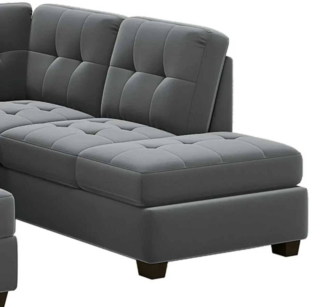 Sectional Sofa With Reversible Chaise Lounge, L-Shaped Couch With Storage Ottoman And Cup Holders