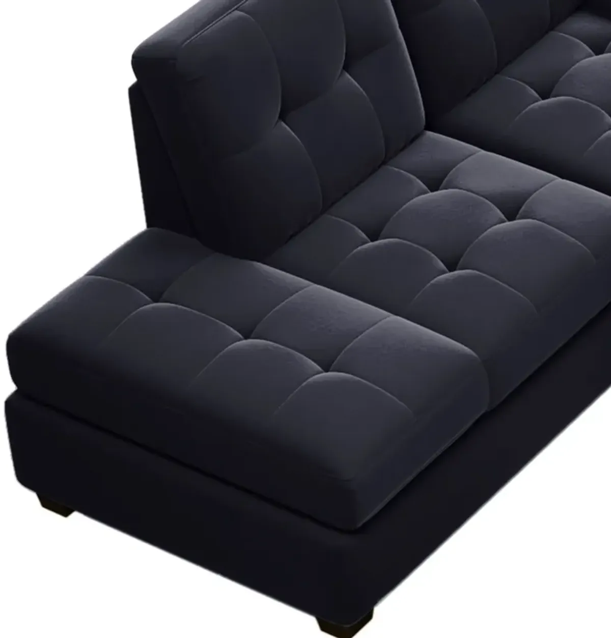 Modern Sectional Sofa With Reversible Chaise, L Shaped Couch Set With Storage Ottoman And Two Cup Holders For Living Room