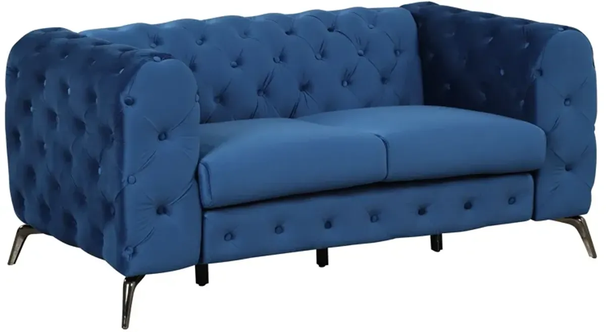 Velvet Upholstered Loveseat Sofa, Modern Loveseat Sofa With Button Tufted Back, 2 Person Loveseat Sofa Couch For Living Room, Bedroom, Or Small Space