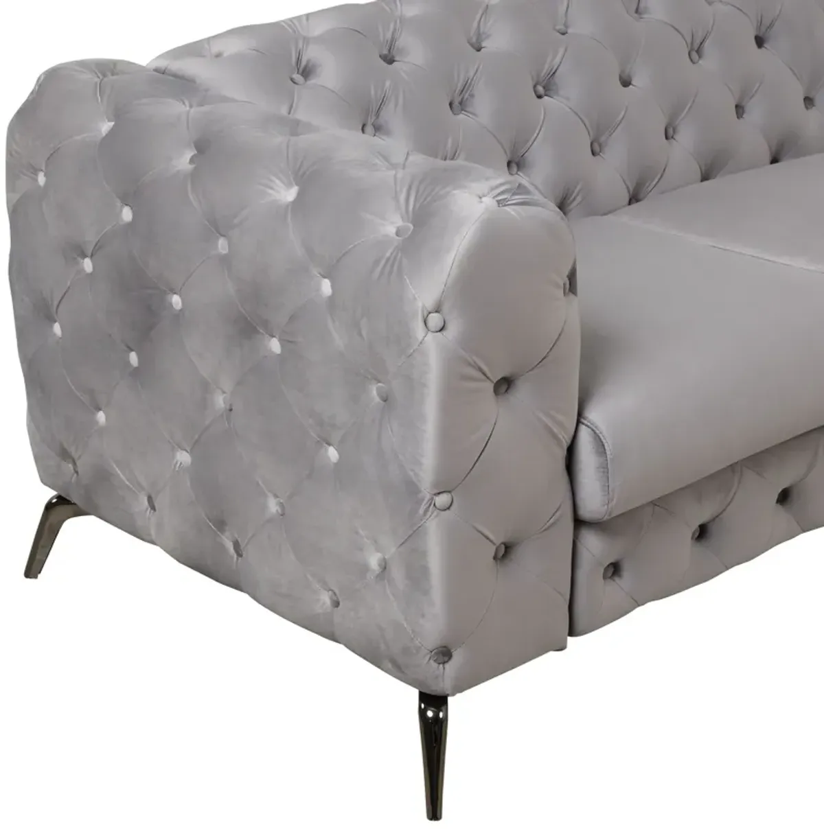 Velvet Upholstered Loveseat Sofa, Modern Loveseat Sofa With Button Tufted Back, 2 Person Loveseat Sofa Couch For Living Room, Bedroom, Or Small Space