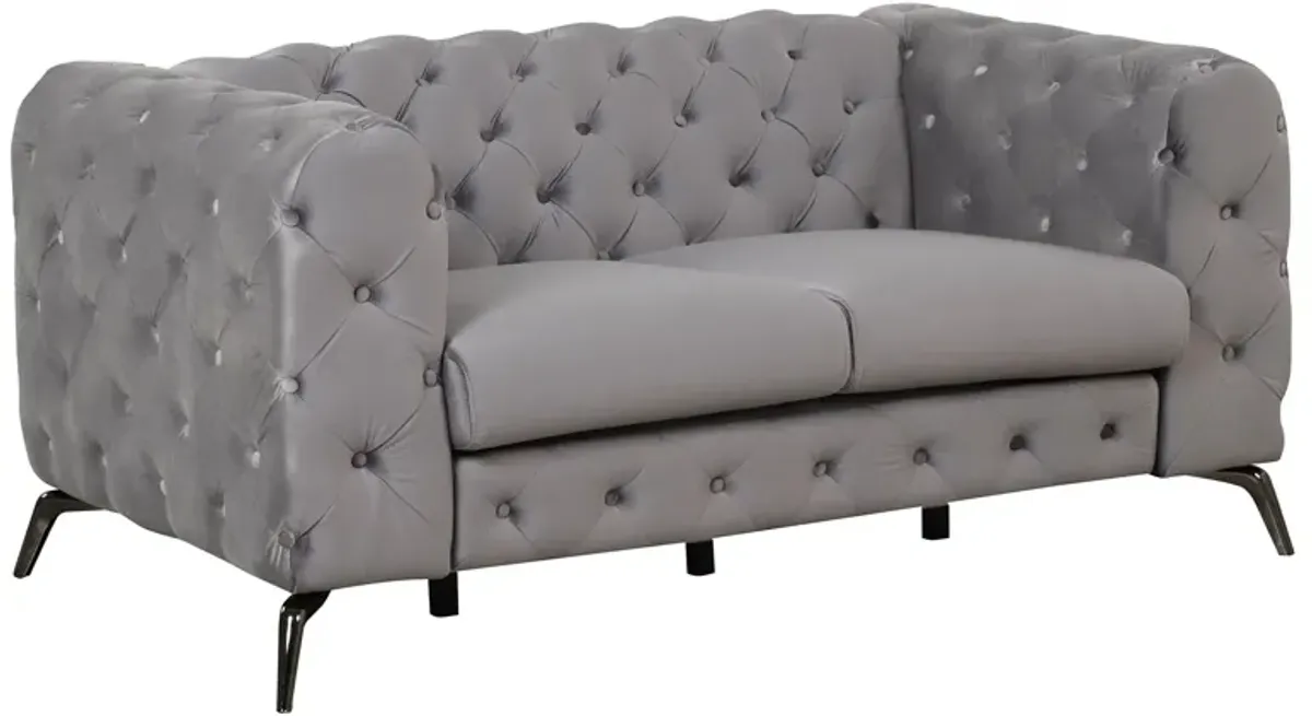 Velvet Upholstered Loveseat Sofa, Modern Loveseat Sofa With Button Tufted Back, 2 Person Loveseat Sofa Couch For Living Room, Bedroom, Or Small Space