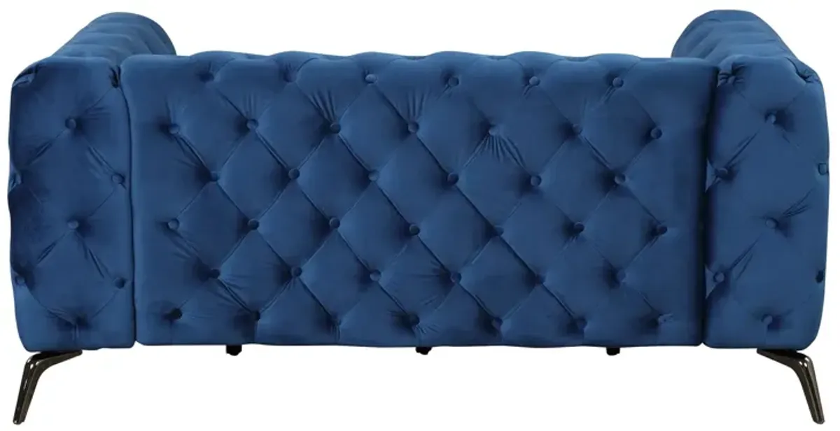 Velvet Upholstered Loveseat Sofa, Modern Loveseat Sofa With Button Tufted Back, 2 Person Loveseat Sofa Couch For Living Room, Bedroom, Or Small Space