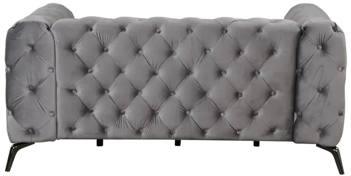 Velvet Upholstered Loveseat Sofa, Modern Loveseat Sofa With Button Tufted Back, 2 Person Loveseat Sofa Couch For Living Room, Bedroom, Or Small Space