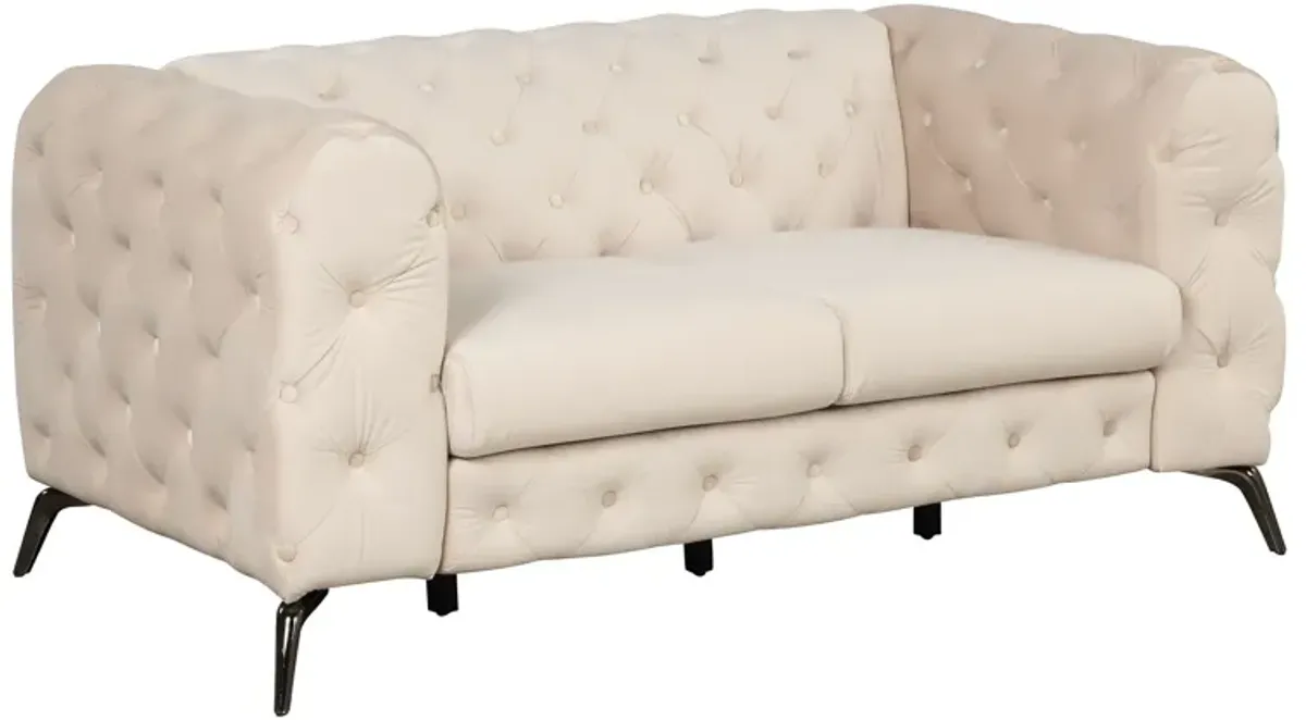 Velvet Upholstered Loveseat Sofa, Modern Loveseat Sofa With Button Tufted Back, 2 Person Loveseat Sofa Couch For Living Room, Bedroom, Or Small Space