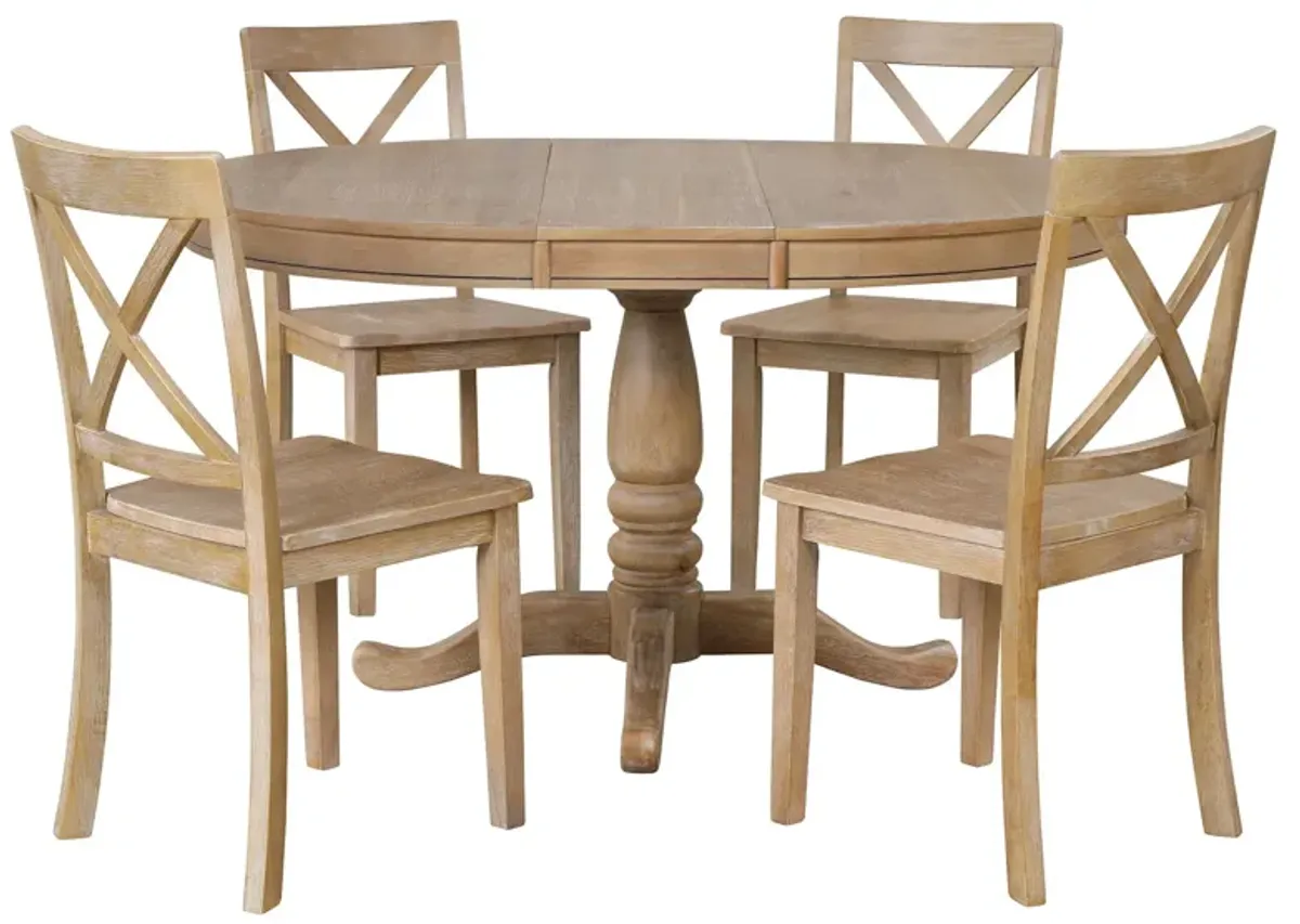 Modern Dining Table Set For 4, Round Table And 4 Kitchen Room Chairs, 5 Piece Kitchen Table Set For Dining Room, Dinette, Breakfast Nook