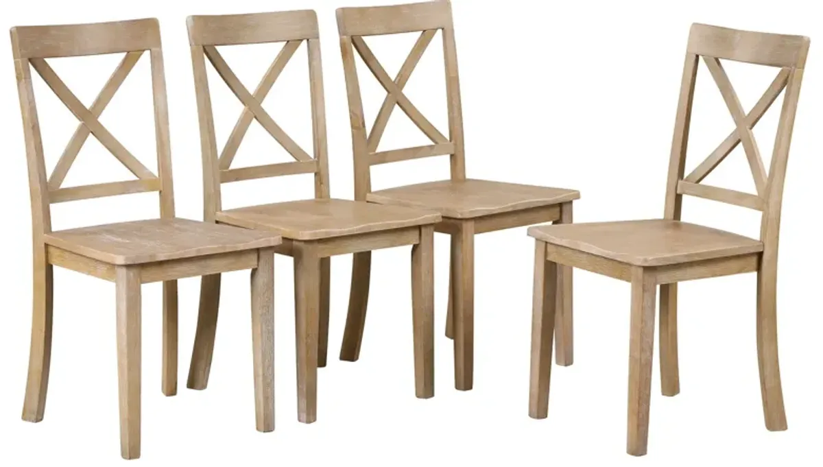 Modern Dining Table Set For 4, Round Table And 4 Kitchen Room Chairs, 5 Piece Kitchen Table Set For Dining Room, Dinette, Breakfast Nook