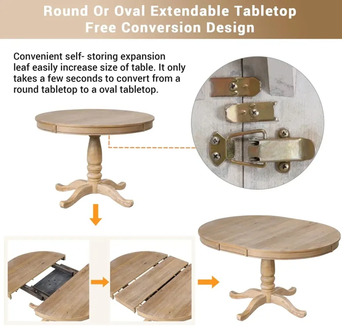 Modern Dining Table Set For 4, Round Table And 4 Kitchen Room Chairs, 5 Piece Kitchen Table Set For Dining Room, Dinette, Breakfast Nook