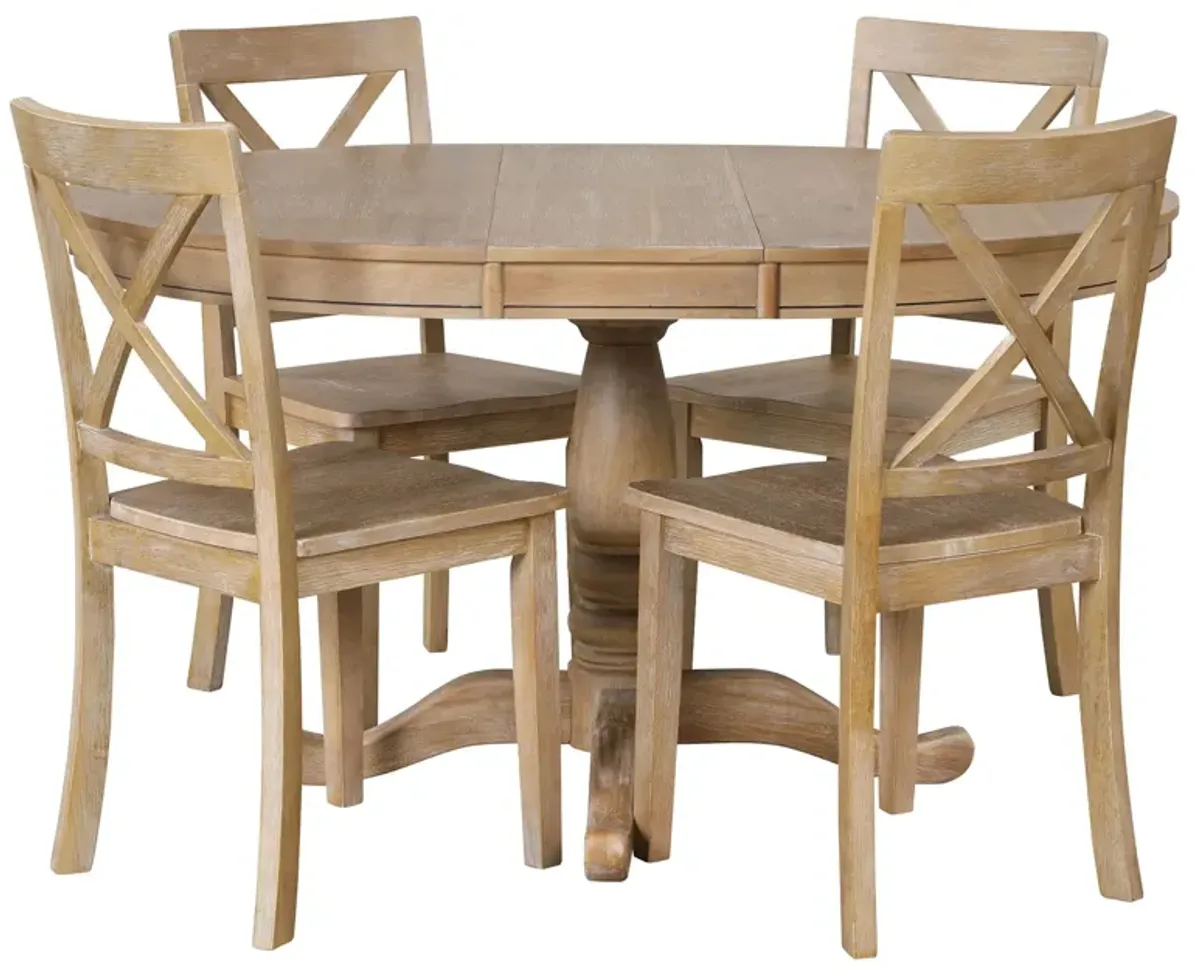 Modern Dining Table Set For 4, Round Table And 4 Kitchen Room Chairs, 5 Piece Kitchen Table Set For Dining Room, Dinette, Breakfast Nook