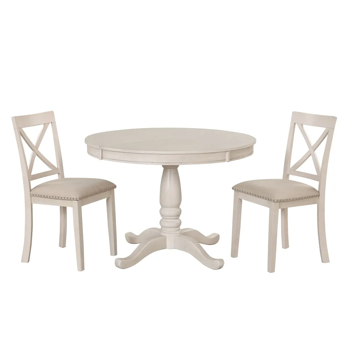 Modern Dining Table Set For 4, Round Table And 4 Kitchen Room Chairs, 5 Piece Kitchen Table Set For Dining Room, Dinette, Breakfast Nook