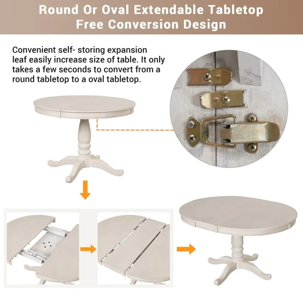 Modern Dining Table Set For 4, Round Table And 4 Kitchen Room Chairs, 5 Piece Kitchen Table Set For Dining Room, Dinette, Breakfast Nook