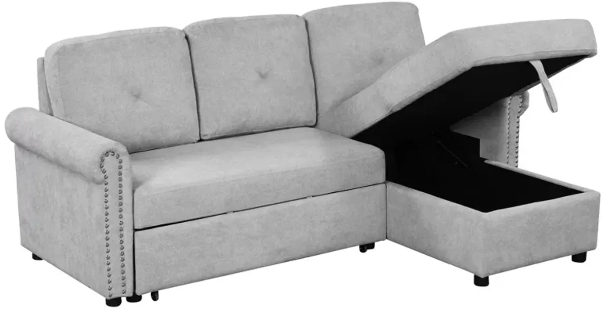 Modern Convertible Sleeper Sofa Bed With Storage Chaise