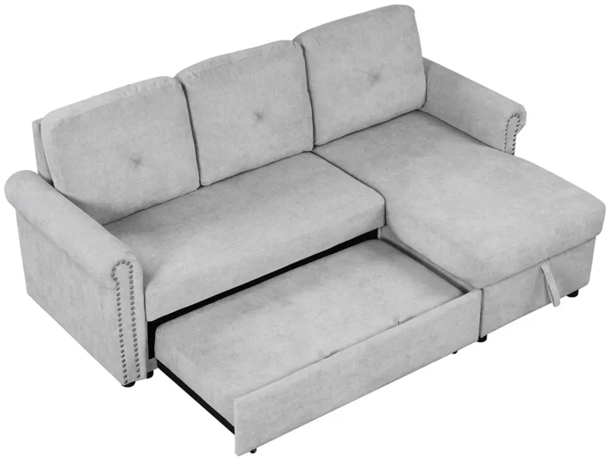 Modern Convertible Sleeper Sofa Bed With Storage Chaise