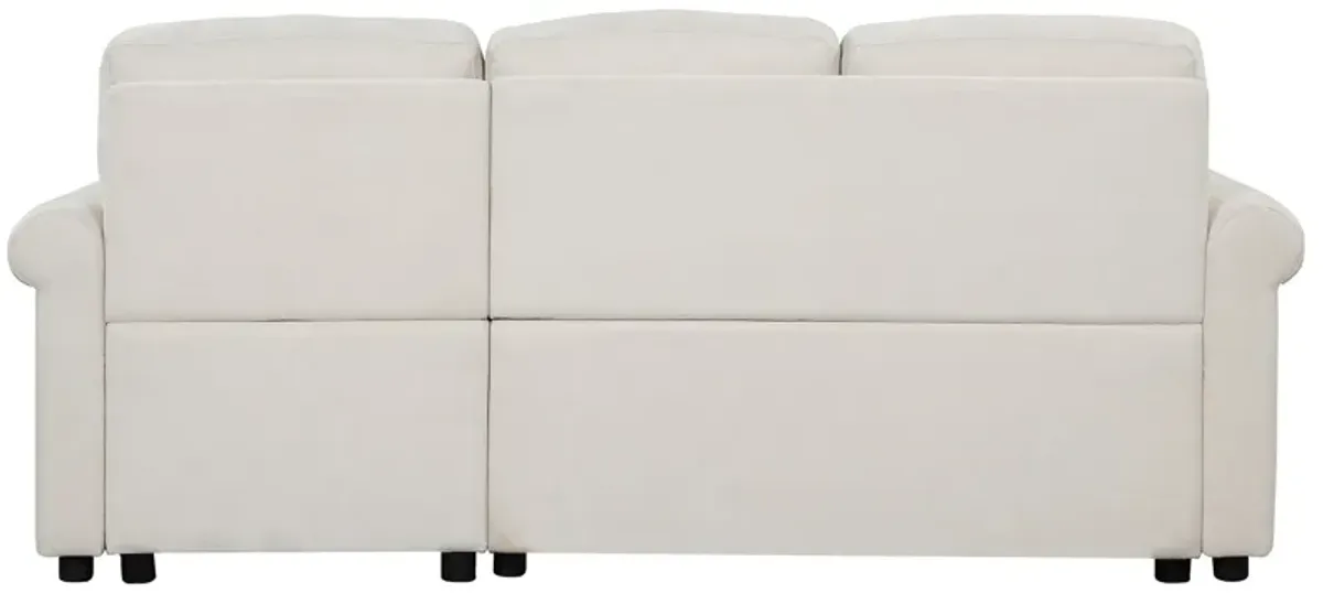 Modern Convertible Sleeper Sofa Bed With Storage Chaise