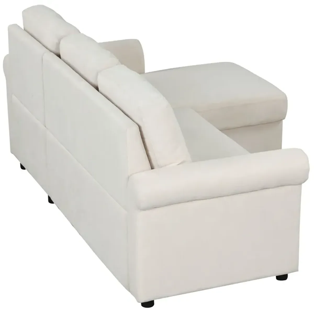 Modern Convertible Sleeper Sofa Bed With Storage Chaise