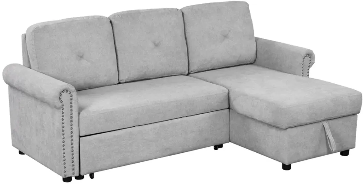 Modern Convertible Sleeper Sofa Bed With Storage Chaise