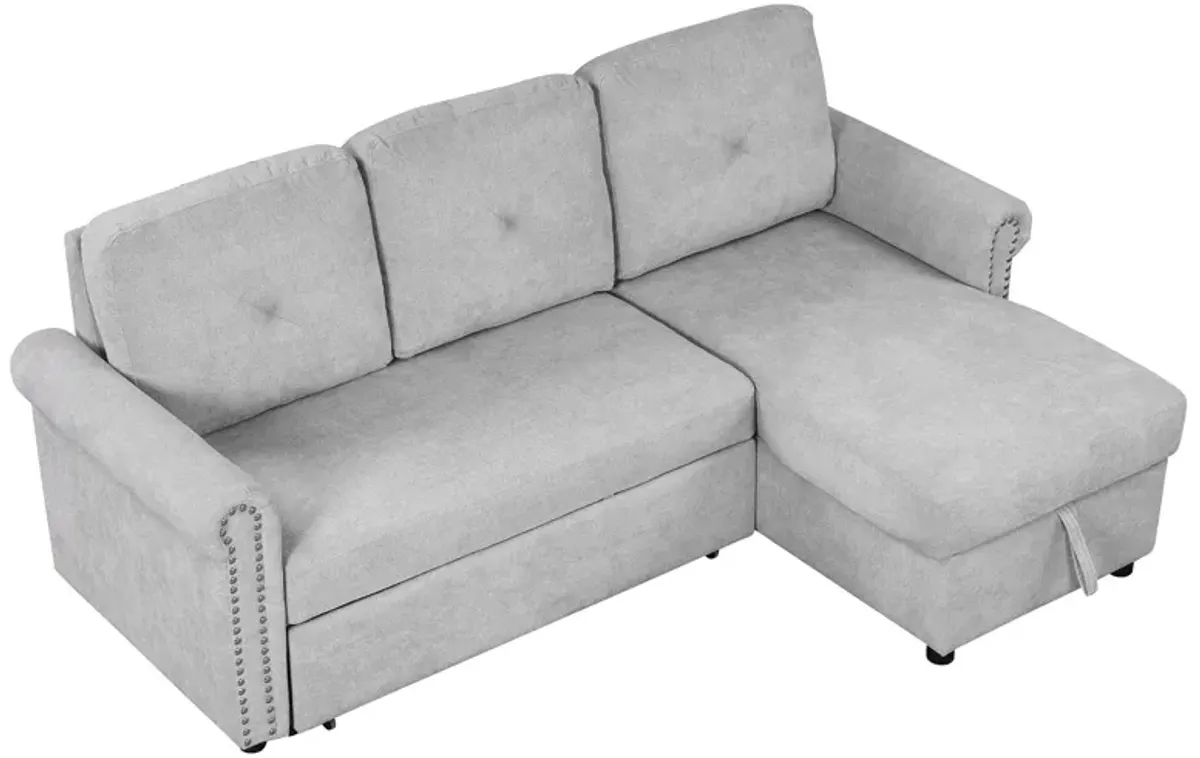 Modern Convertible Sleeper Sofa Bed With Storage Chaise