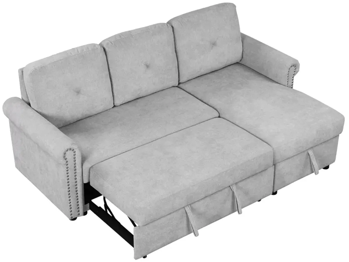 Modern Convertible Sleeper Sofa Bed With Storage Chaise